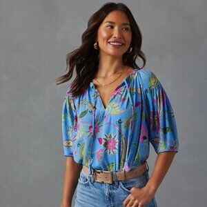 VICI Blue Paisley Blouse